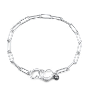 Lhb9538397 Sterling Silver Link Bracelet Double Heart Lock