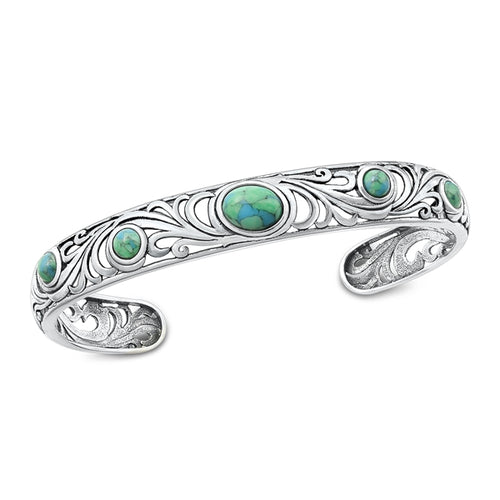 Lh9560352 Sterling Silver Bangle Real Turquoise Stone