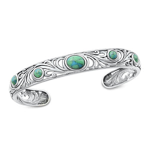 Lh9560352 Sterling Silver Bangle Real Turquoise Stone