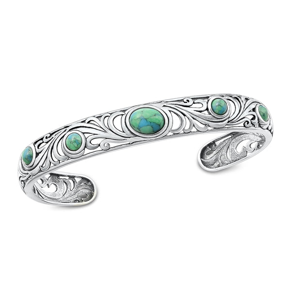 Lh9560352 Sterling Silver Bangle Real Turquoise Stone