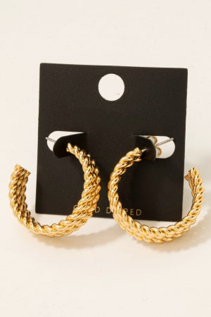 Lhe962719 Fashion Hoop Earring Gold Dipped