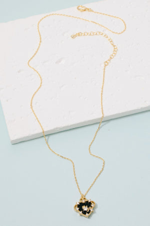 Lhn966469 Fashion Necklace Black & Gold Heart