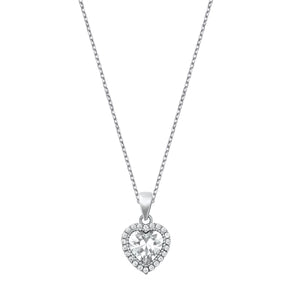 Lhn9710847 Sterling Silver Heart Cz Clear