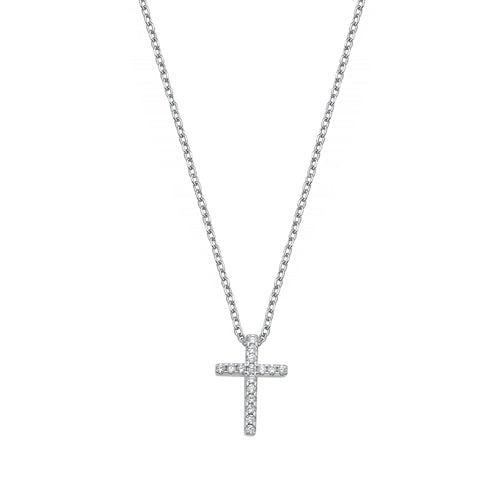 Lhn9711095 Sterling Silver Cross Cz Stones