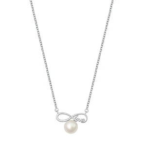 Lhn9711099 Sterling Silver Necklace Infinity with Pearl Love