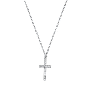 Lhn971165 Sterling Silver Necklace Cross Cz