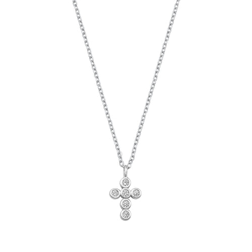 Lhn9711169 Sterling Silver Cross Bezel Cz