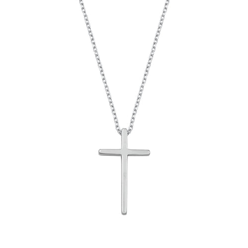 Lhn971112 Sterling Silver Necklace Plain Cross