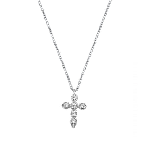 Lhn9711180 Sterling Silver Necklace Cross Cz