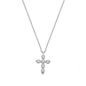 Lhn9711180 Sterling Silver Necklace Cross Cz