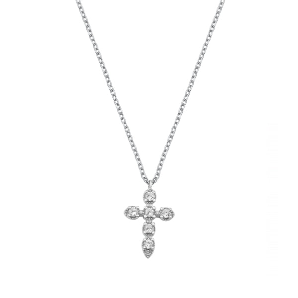 Lhn9711180 Sterling Silver Necklace Cross Cz