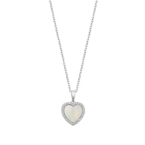 Lhp9711211 Sterling Silver Mother Of Pearl Heart Necklace