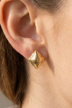 Load image into Gallery viewer, Lhe97149 Fashion Earring Gold Dipped Hammered Stainless Steel