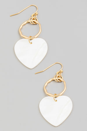 Lhe971730 Fashion Heart Earring White Shell