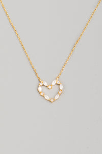 Lhn97634 Fashion Necklace Heart Cz Stones