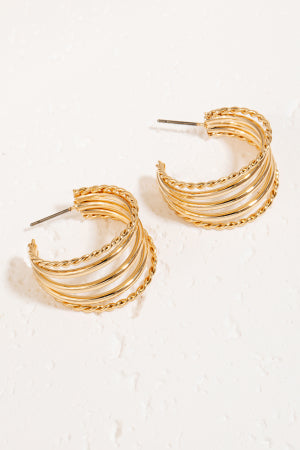 Lhe985290 Fashion Gold Hoop Multi layers