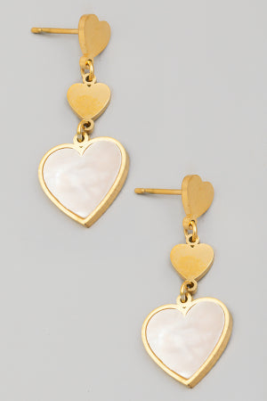 Lhe99116 Fashion Earring Stainless Steel Pearl Heart