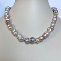 Load image into Gallery viewer, Lhpn137 Real Cultured Small  Pink Baroque Pearl Necklace**Minimum Pearl Orders 50.00 Wholesale