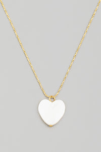 Lhn99554618 Fashion Necklace Gold Dipped Heart Mop & Brass