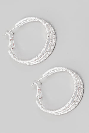 Lhe98426 Fashion Earring Silver Hoop