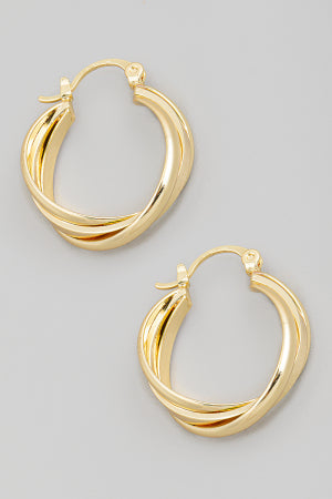 Lhe99016 Fashion Twisted Hoop