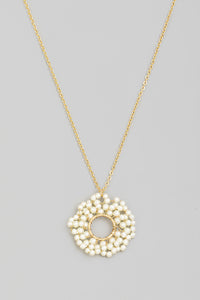 Lhn93960 Fashion Necklace Round Pearl Cluster