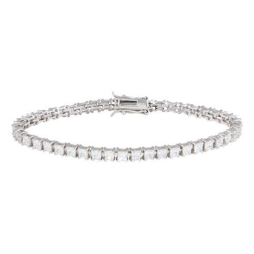 Lhb00089 Sterling Silver Tennis Bracelet Round Cz Stones