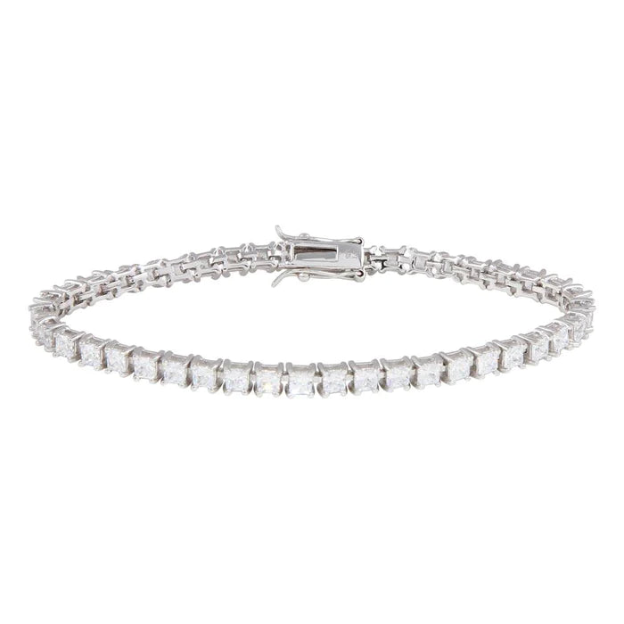 Lhb00089 Sterling Silver Tennis Bracelet Round Cz Stones