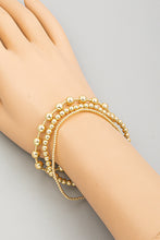 Load image into Gallery viewer, Lhb03549 Fashion Bracelet 3 Multi Gold Beads