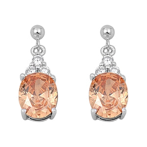 Lhe4110079 Sterling Silver Earring Topaz Cz November Birth Stone