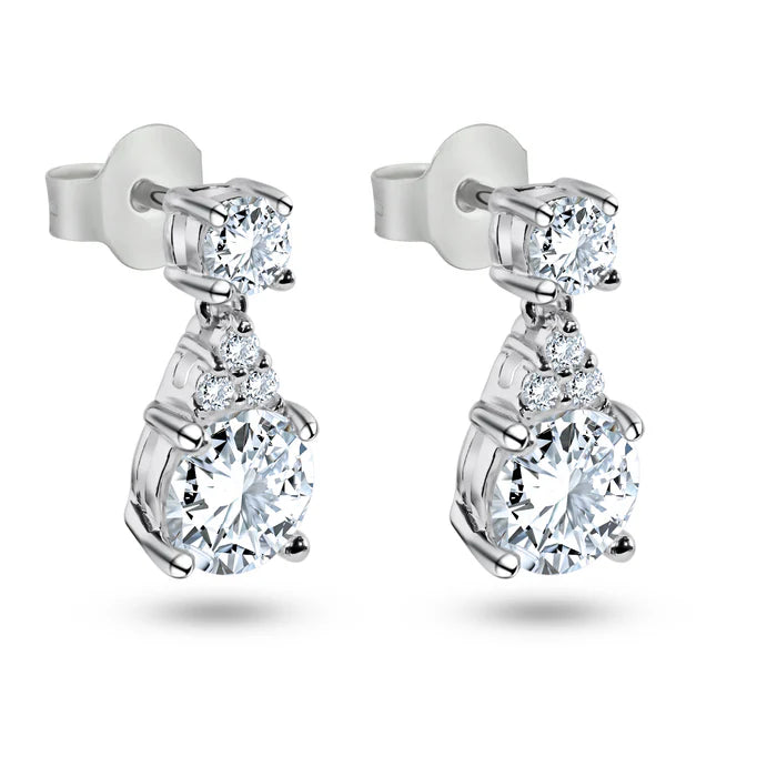 Lhe0239 Sterling Silver Earring Drop Cz