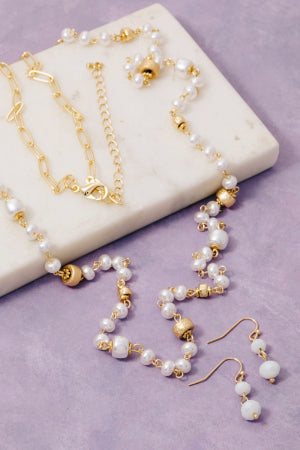 Lhn82749 Fashion Necklace Long Pearls