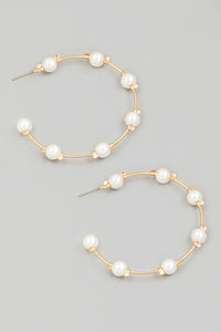 Lhe903459 Fashion Earring Hoop Pearl