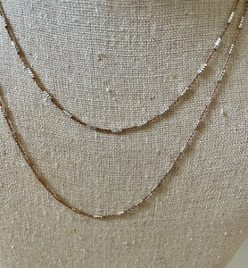 Lhss0064 Sterling Silver Chain Two Tone Gold and Silver  18''