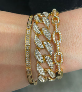 Lhb6169 Fashion Bracelet Link Gold Cz stones