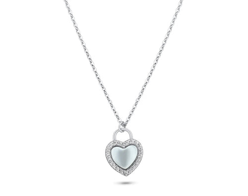 Lhn002039 Sterling Silver Heart Mop