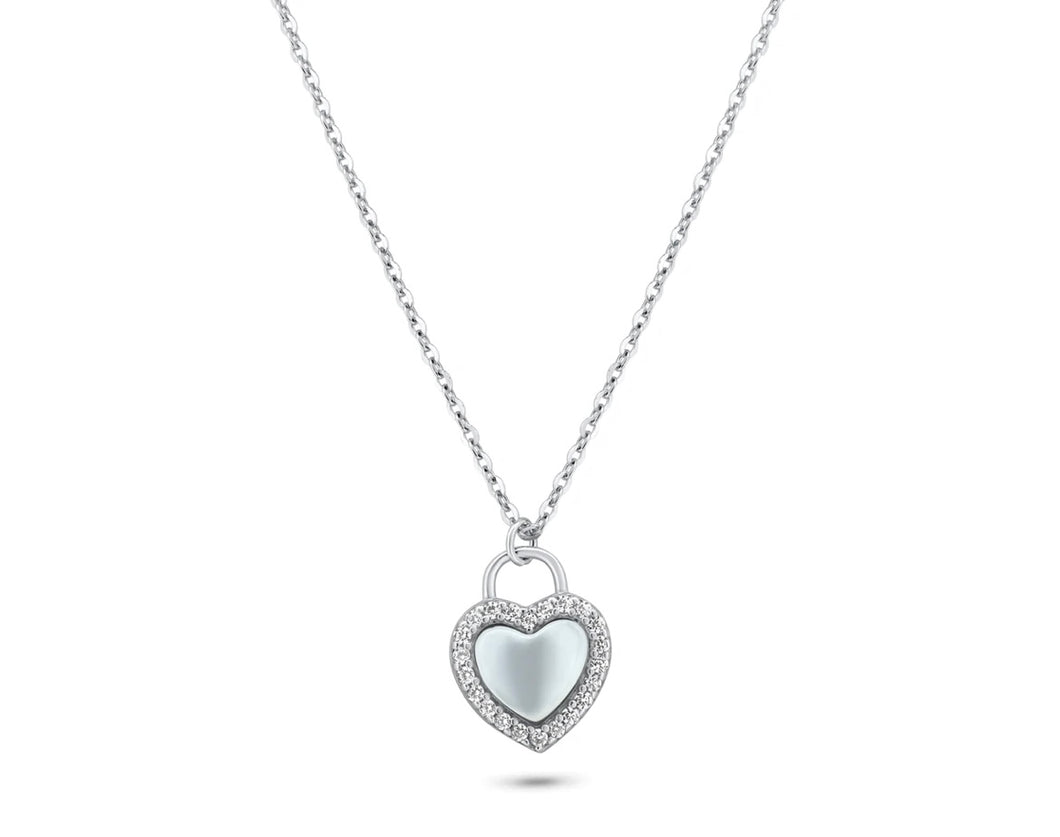 Lhn002039 Sterling Silver Heart Mop