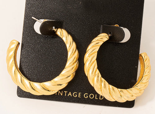 Lhe994899 Fashion Hoop Earring Gold Dipped