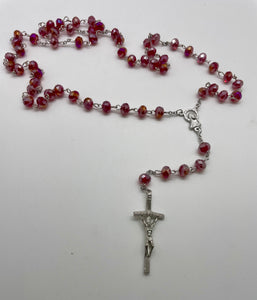 Lhn2779 Crystal Red Rosary