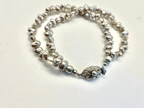 Lhb7893 Marika Faux Pearl Bracelet White gold Plated Clasp
