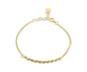 Lhb003419 Sterling Silver Bracelet Gold Plated Rope