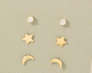 Lhe6161639 Sterling Silver Moon & Stars Set