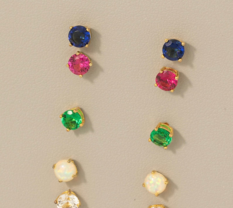 Lhe9524730 Sterling Silver Studs     5 Sets Multi Color COMING SOON!!!