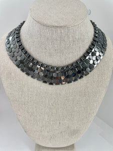 Lhn1357 Fashion Necklace Grey Metal Collar