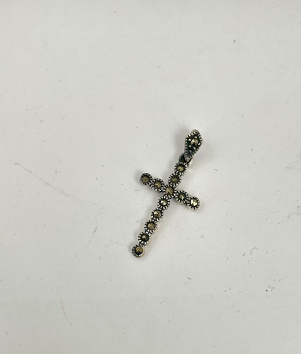 Lhp1360 Sterling Silver Cross Marcasite & 18'' Chain