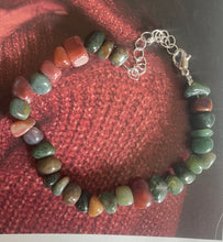 Load image into Gallery viewer, Lhn2789 Real Stone African Agate 18'' Matching Bracelet