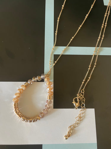 Lhn2980 Fashion Necklace Tear Drop Crystal Stones