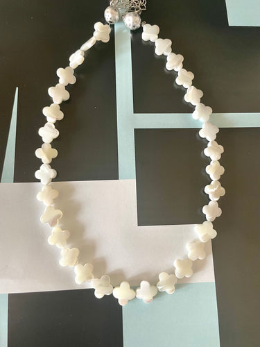 Lhn3061 Real Stone Mother of Pearl Clover Shapes Hand Made