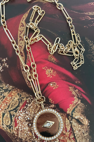 Lhn3170 Fashion Necklace Link Chain Evil Eye Crystal Stones