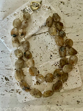 Load image into Gallery viewer, Lhn3699 Real Stone  Necklace Double Strand Rutilated Quartz Hand Kotted